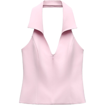 ZARA new TRF womens dress shirt style hanging neck collar top 2796777621