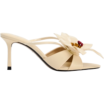 ZARA new summer products womens shoes fashionable yellow fashion flower decorated stiletto sandals 1345310 002