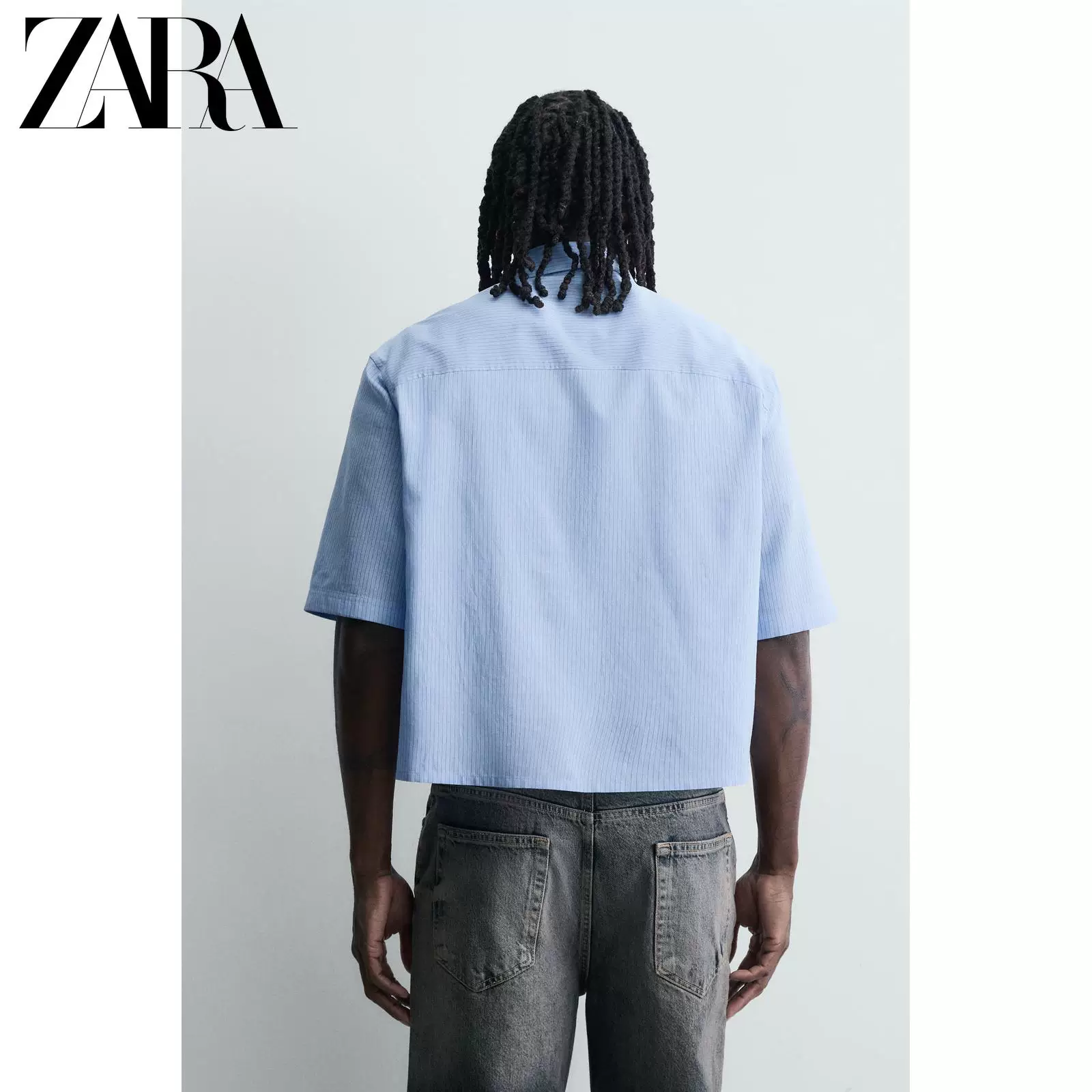 ZARA 2026 Специальное предложение мужская рубашка с коротким лацканом короткий рукав клетчатая 4547844 406
