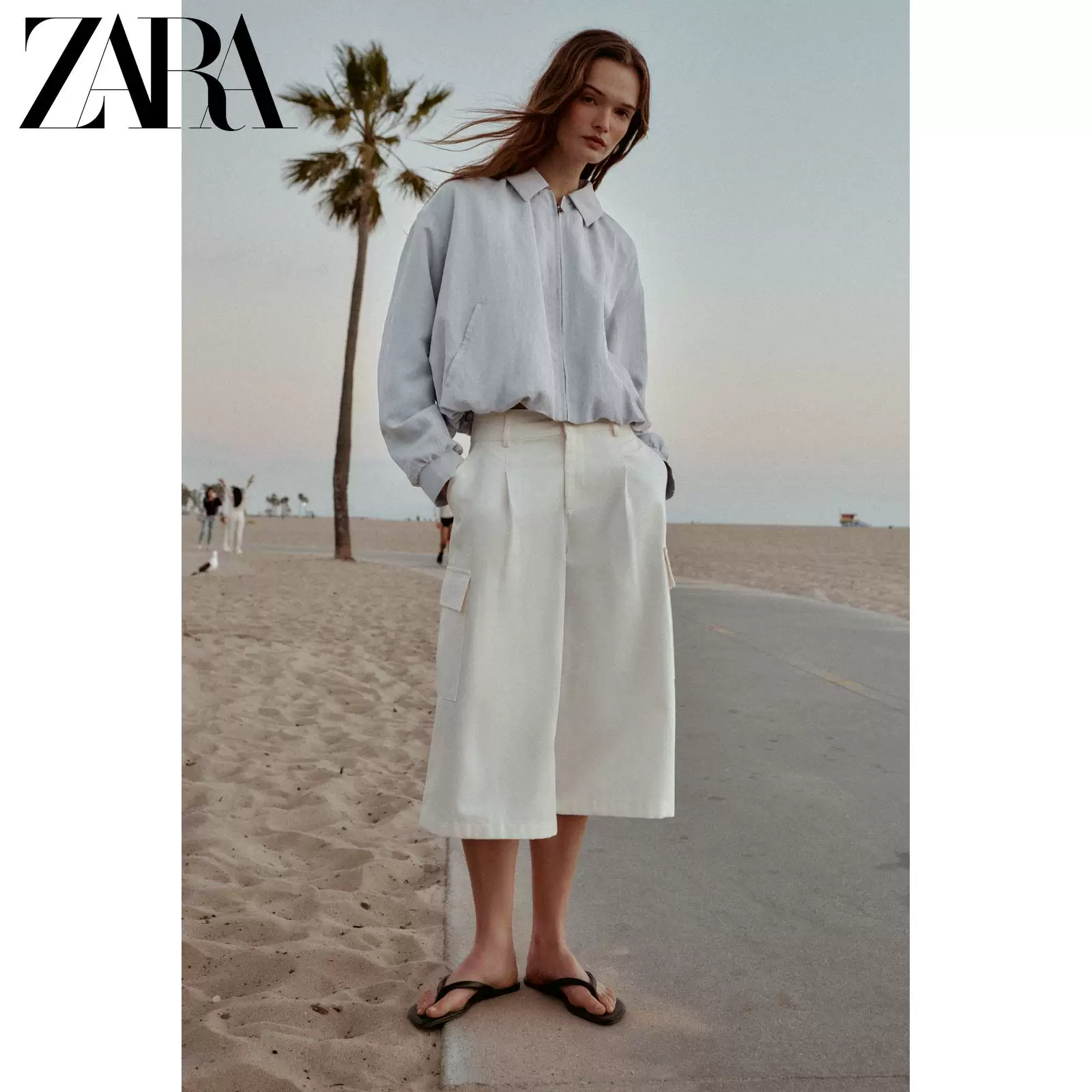 Весенне-летний новый поступление ZARA женская куртка-бомбер с длинным рукавом 'balloon' 6318039 403