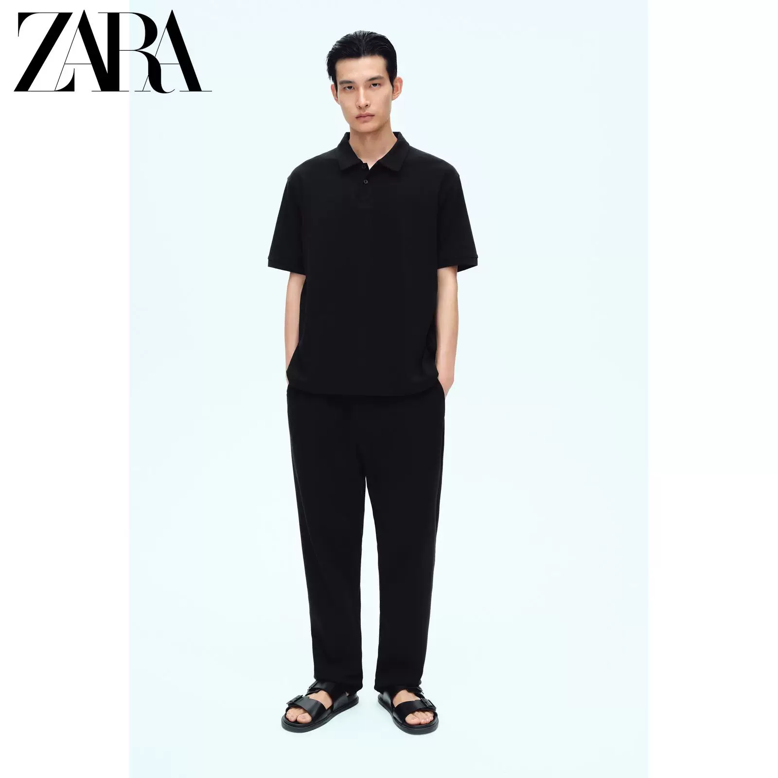 ZARA Новые мужские черные удобные jogging стиль универсальные повседневные брюки 7484303 800