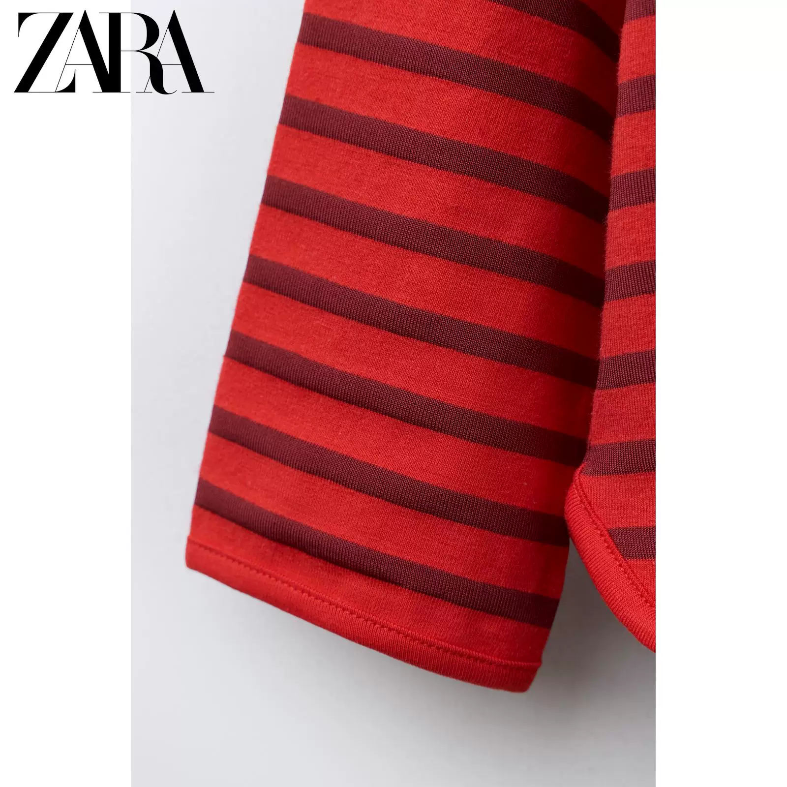 ZARA [2026春夏新品 女婴幼童 红色刺绣饰条纹长袖T恤 1716166 665]