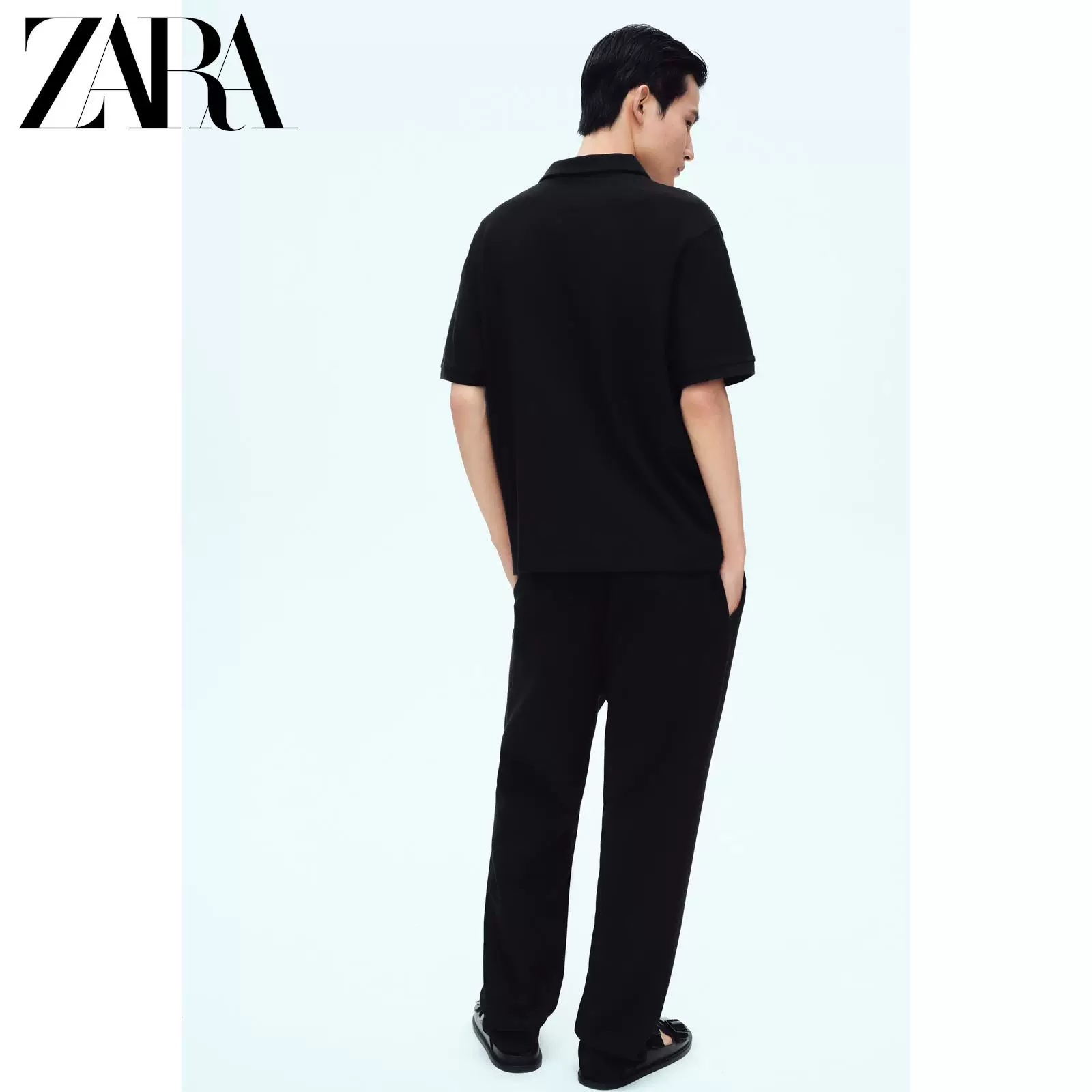 ZARA Новые мужские черные удобные jogging стиль универсальные повседневные брюки 7484303 800