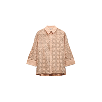 ZARA24 new autumn products womens ZW series cotton long-sleeved lapel beaded embroidered shirt 7521224 172