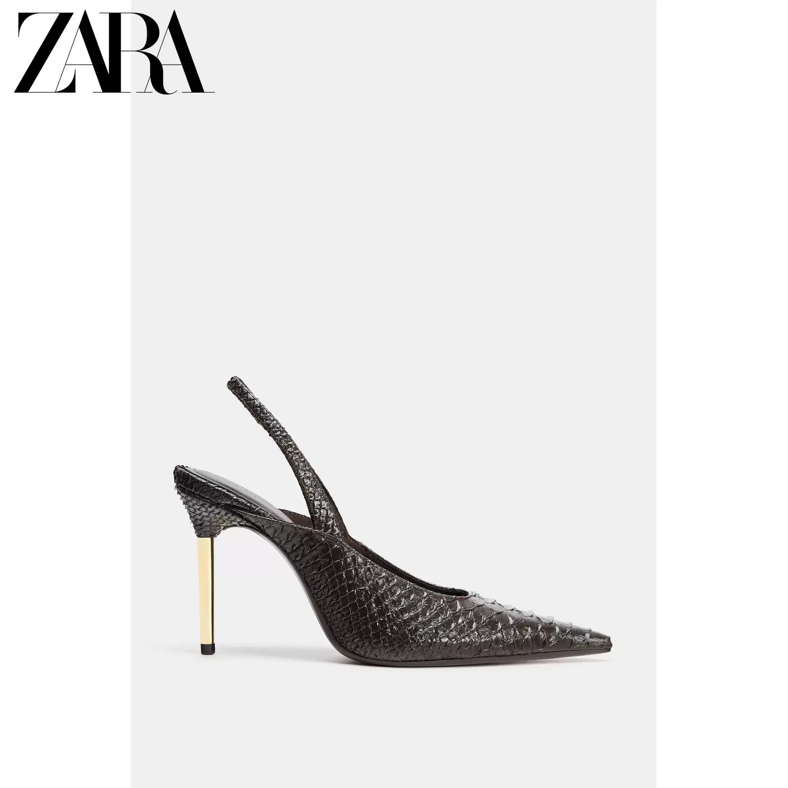 ZARA 2026 Spring and Summer New Products Women's Shoes Metallic Effect High Heels Convex Slingback Shoes 2251710 700
