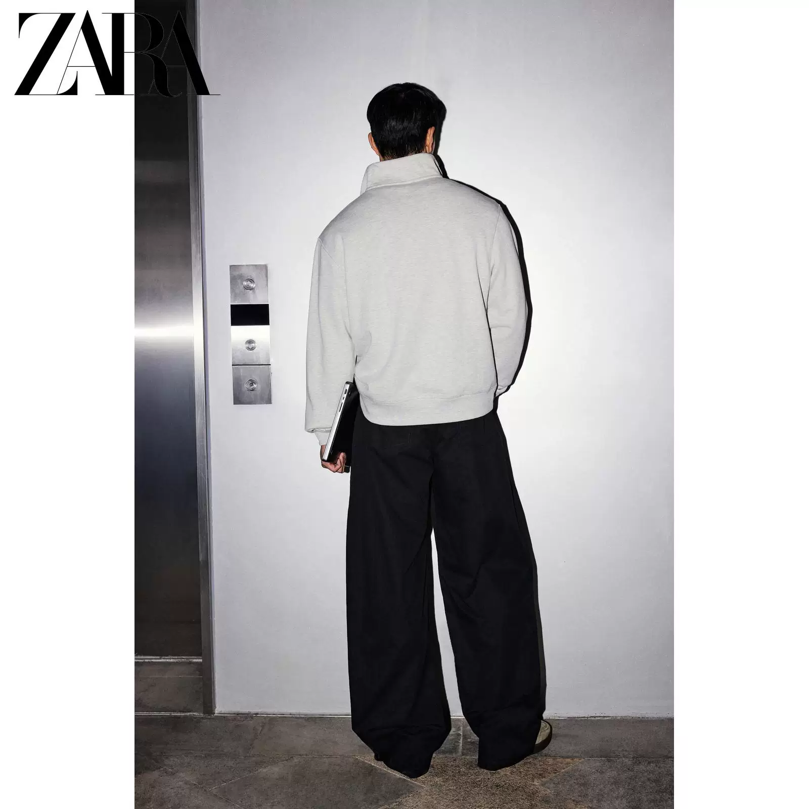 ZARA 2025 осень новые продукты Мужской базовый полузаметныйSlim прямые свитшоты 0761311 803