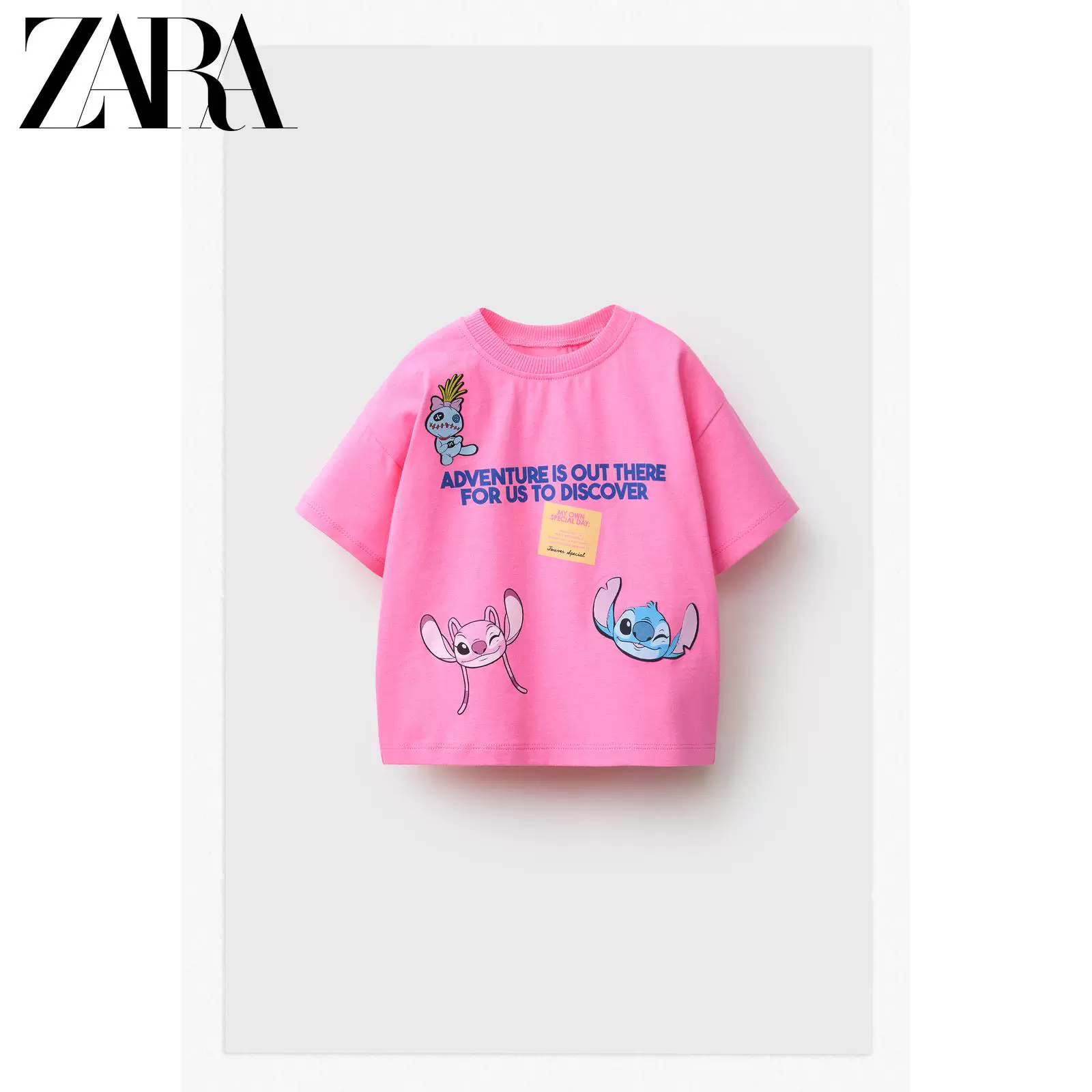 Спецпредложение ZARA Футболка с принтом Лило и Стич для девочек и малышей 1037590 460