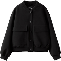 ZARA 24 new autumn products childrens clothing girls black long-sleeved bomber jacket 2402710 800