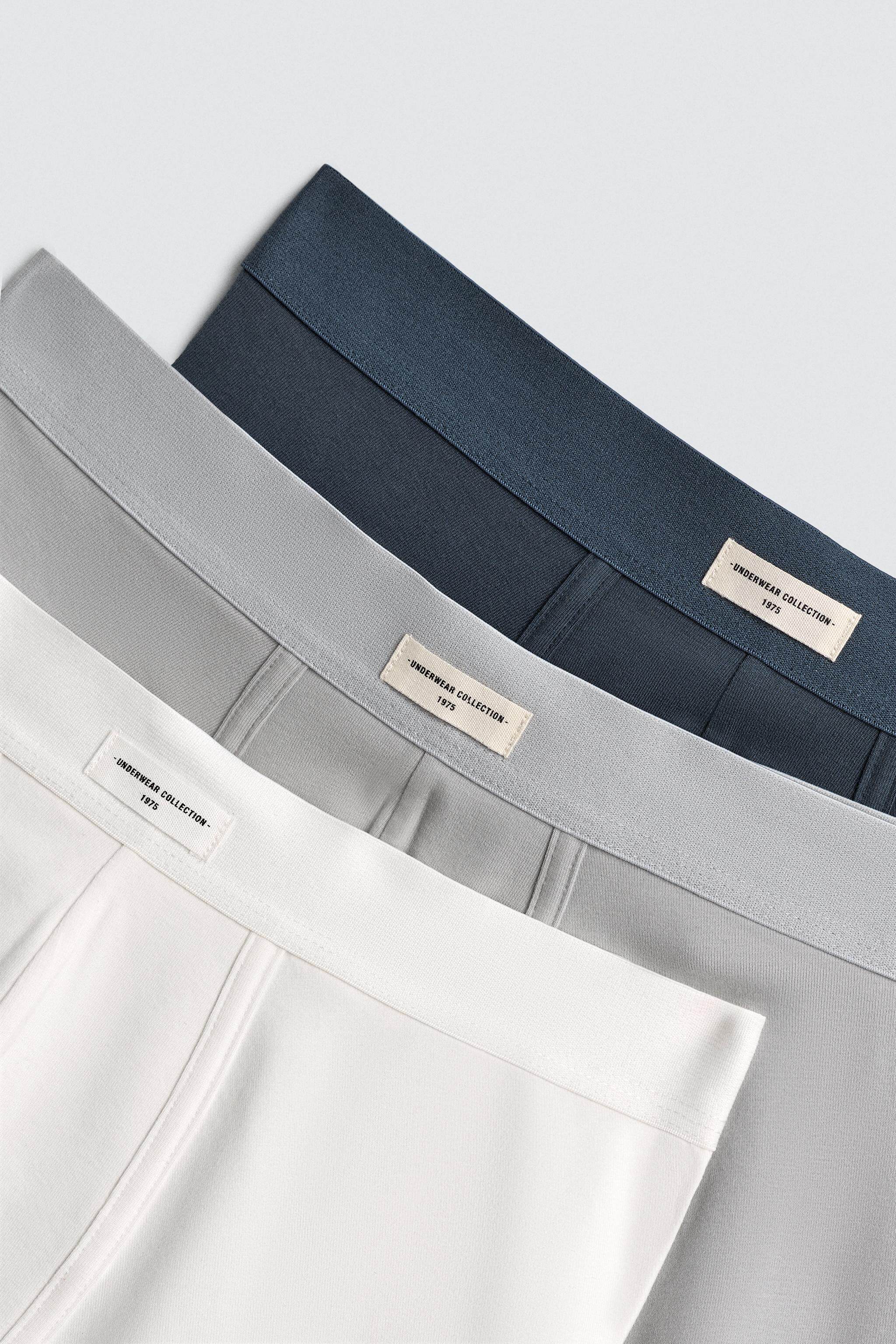 мужские боксеры zara2026春夏新品 男装 3条套装柔软平角内裤 4442415 555