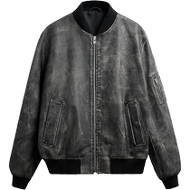 ZARA24 Spring New Product Mens Vintage Cow Leather Pilots Wear Outdoor Jacket 2521300 800