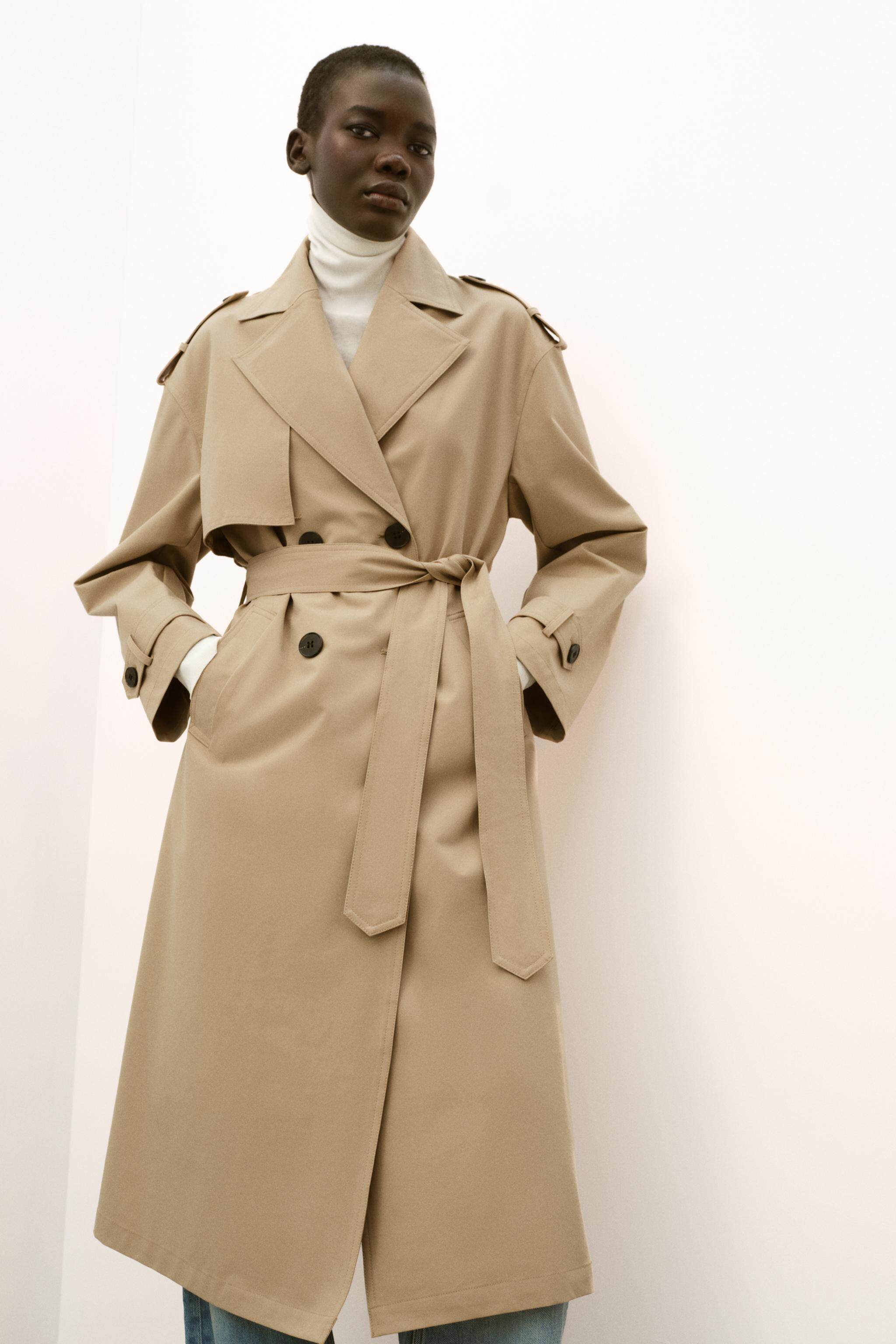 ZARA 2026 новая весна и лето Вкус женщины длинный рукав отворот длинная модель ремень водонепроницаемый ветровка 8073074 704 