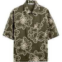 ZARA 2024 autumn new product mens loose printed lapel POLO short-sleeved shirt 9860330 507