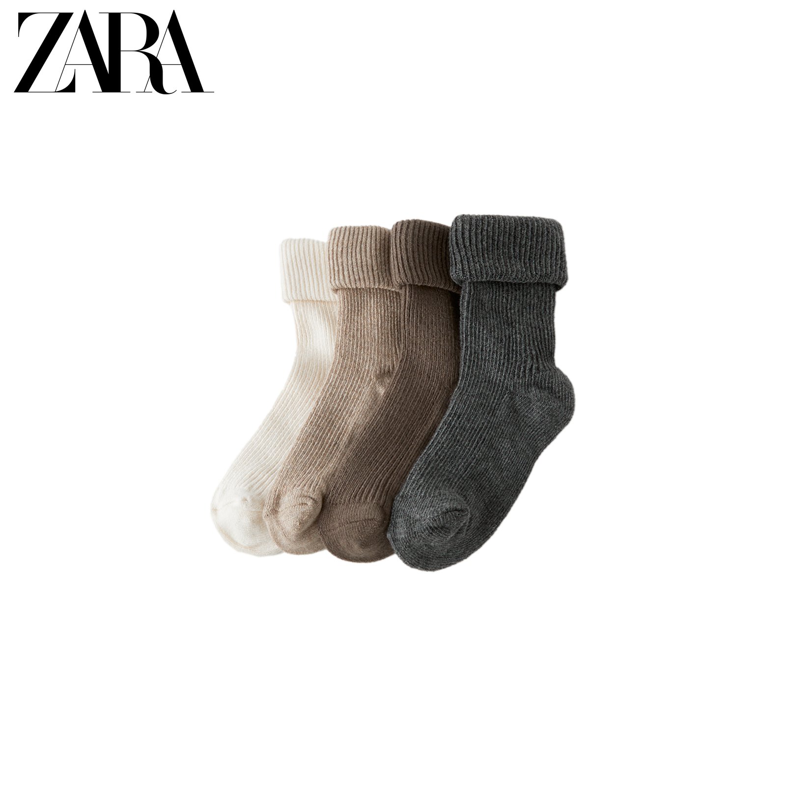 ZARA Autumn Winter New Baby Toddler Four Double Suit Colored Socks 1554599052-Taobao