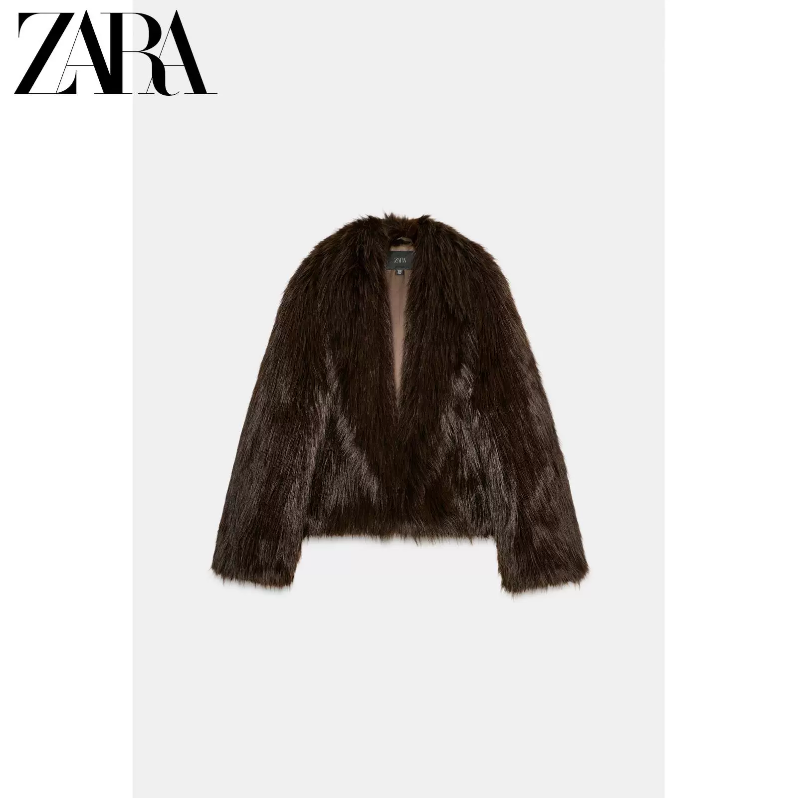 ZARA 25 новых зимних товаров TRF женская верхняя одежда из искусственного меха короткая куртка 8490832 800