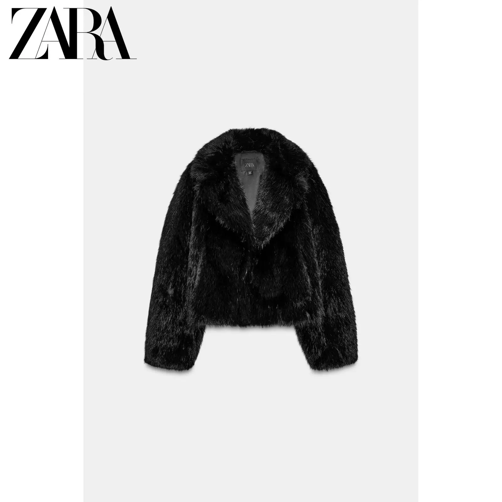 ZARA 25 новых зимних товаров TRF женская верхняя одежда из искусственного меха короткая куртка 8490832 800