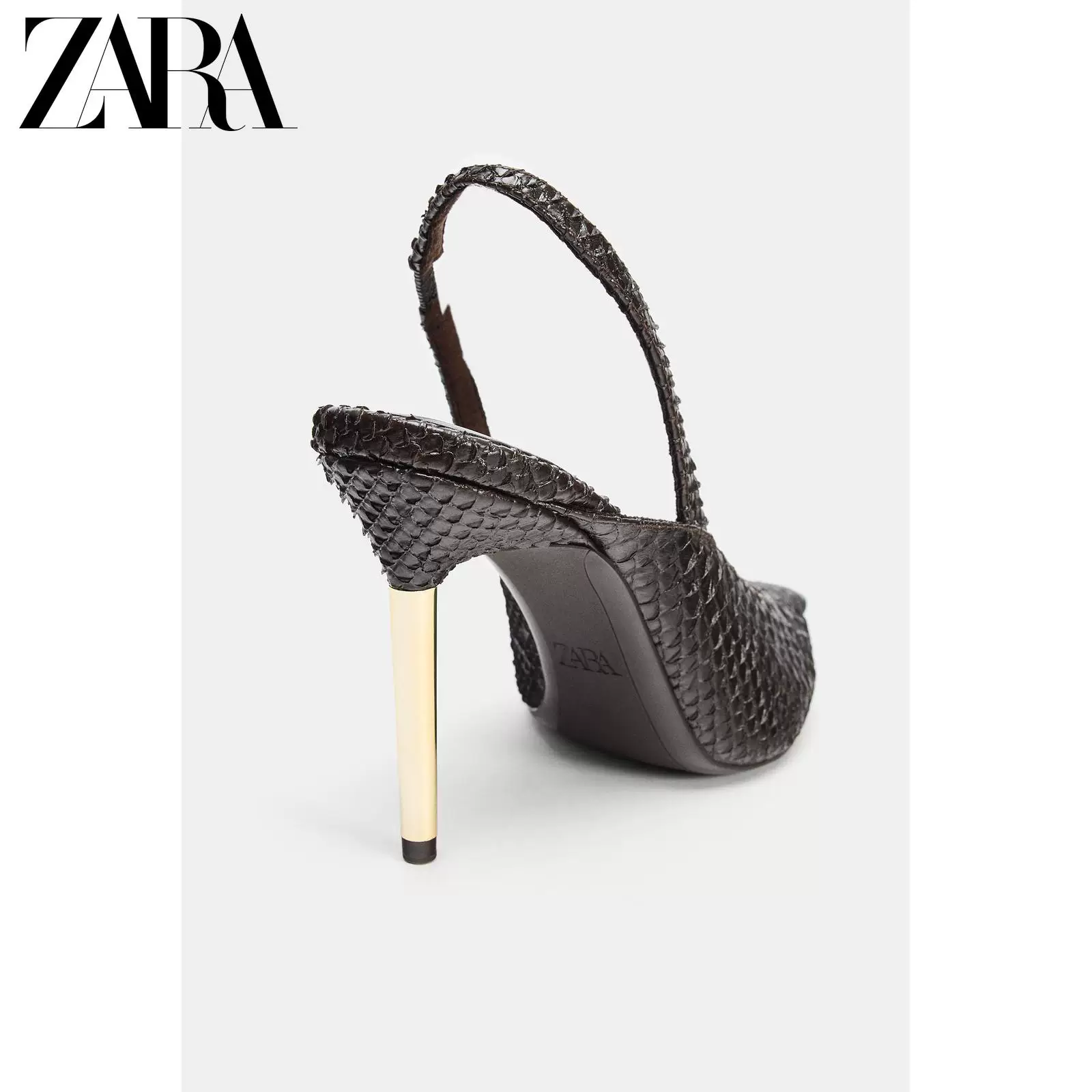 ZARA 2026 Spring and Summer New Products Women's Shoes Metallic Effect High Heels Convex Slingback Shoes 2251710 700