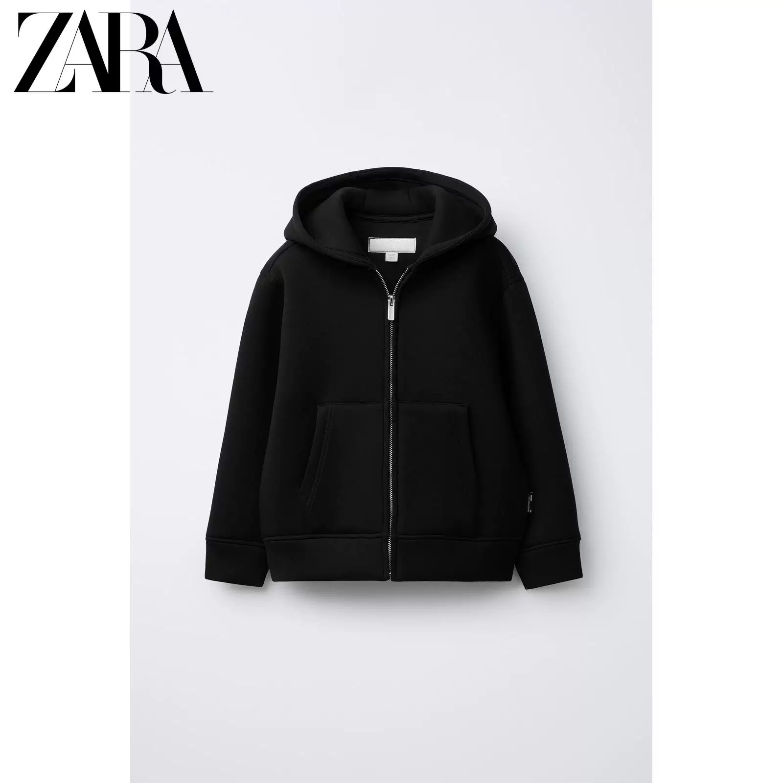 ZARA Летняя одежда с капюшоном, кардиган на молнии, длинный рукав