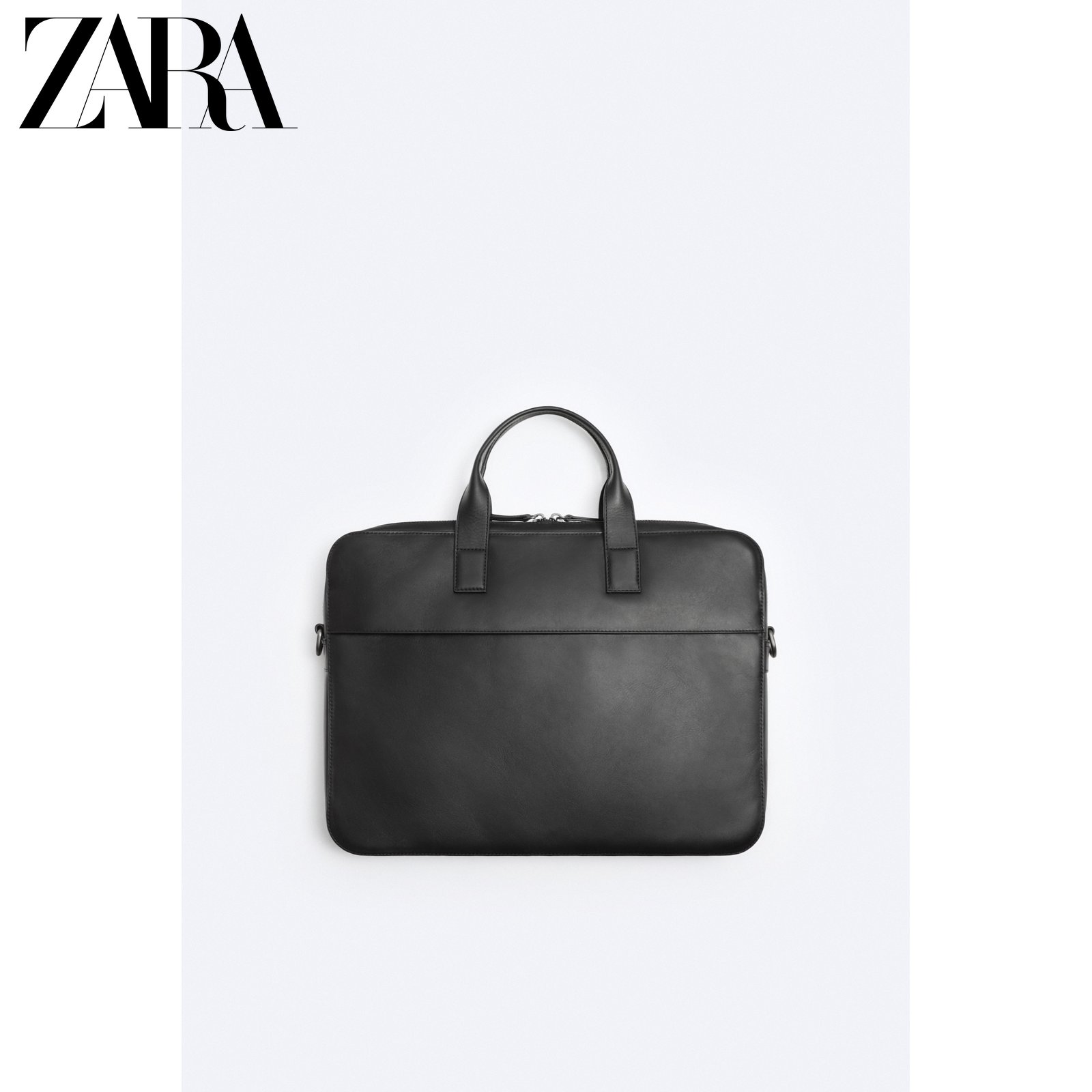 ZARA2023 Winter New Pint Men's Bag Black Leather Business Briefcase Handbag 3707320800-Taobao