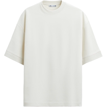 ZARA24 spring new product mens white casual American style versatile short-sleeved sweatshirt 0761448 251