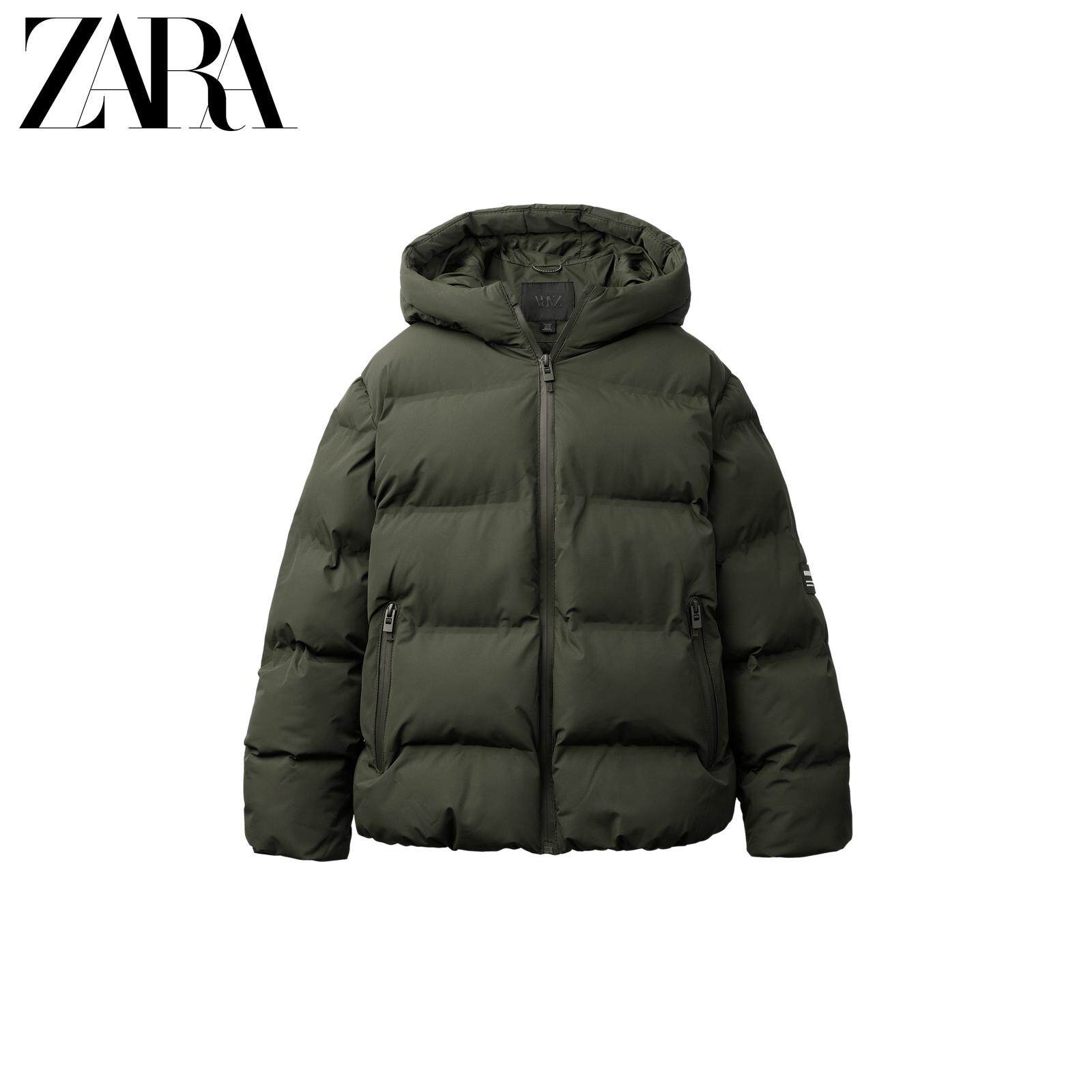 ZARA Лыжная летняя одежда, удерживающий тепло пуховик с капюшоном, куртка 