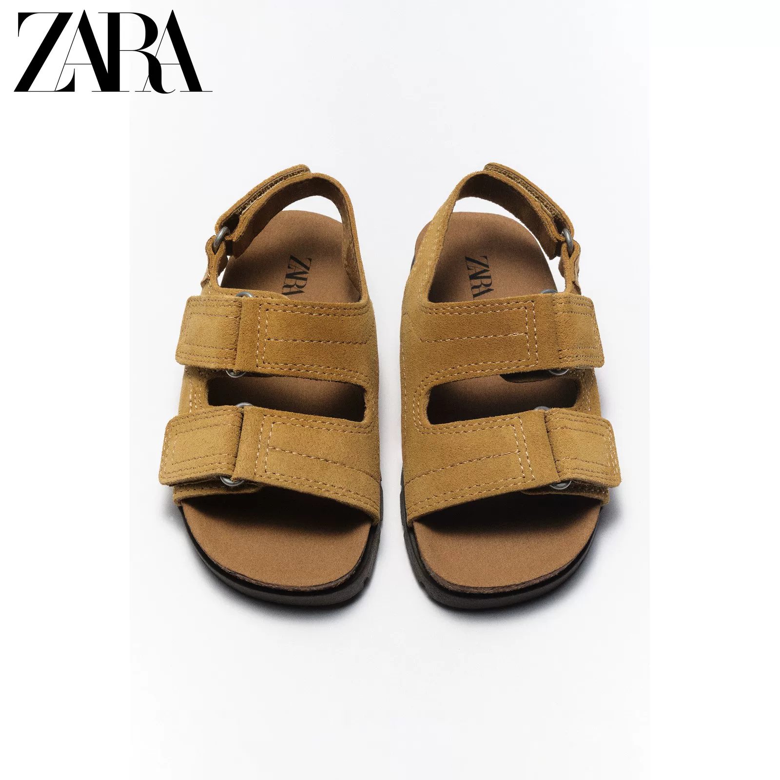 Распродажа ZARA детские обувь для малышей из коровьей кожи с каучуковой подошвой сандалии 6623530 105