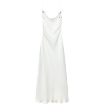 ZARA 2024 Autumn New Product TRF Womens Bow Decorated Silk Satin Dress 8269841 250