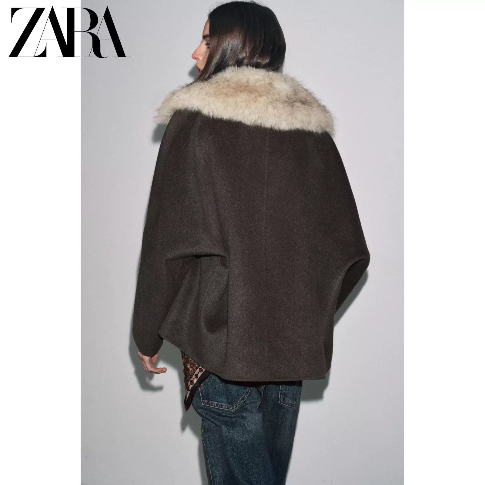 ZARA 2025 Осень новые товары женская ZW серия куртка с эффектом искусственного меха 7522241 075
