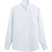 ZARA24 new summer products mens cotton and linen blended slim straight long-sleeved casual shirt 1063467 044