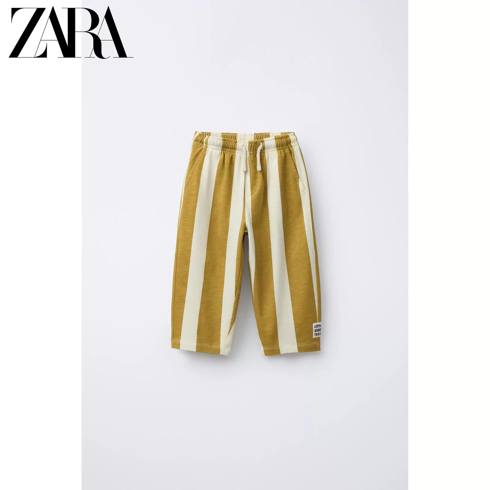 ZARA товары весна–лето 2026, для младенцев и малышей, полосатые бархатные удобные повседневные брюки прямые 6208519 703