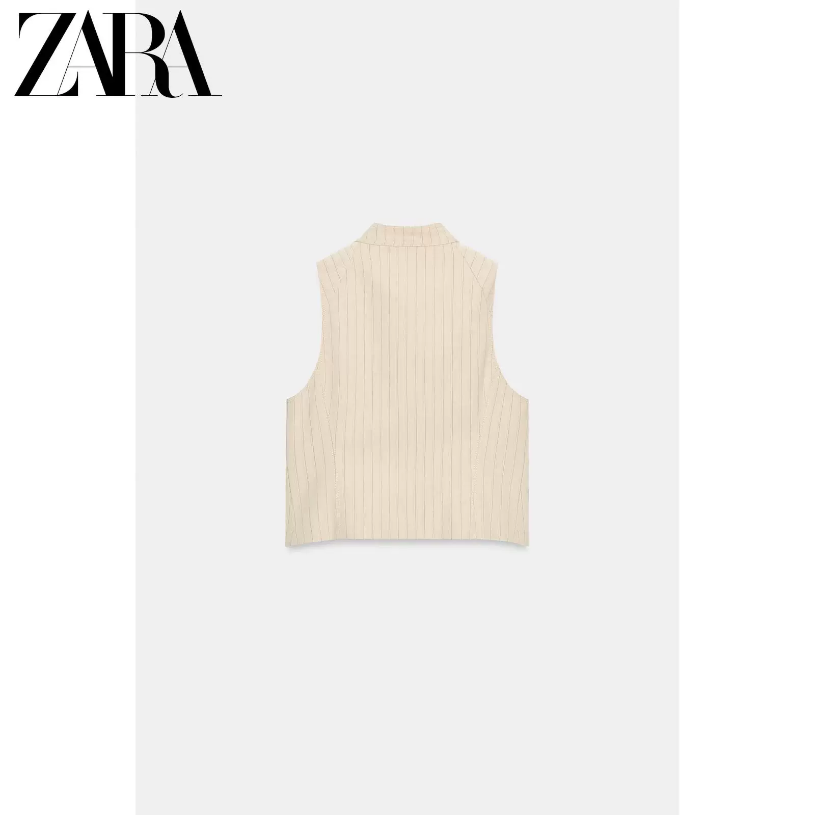 ZARA 2026 весна-лето новая коллекция TRF Женский безрукавник с воротником-стойкой молнией в полоску жилет 6929702 711