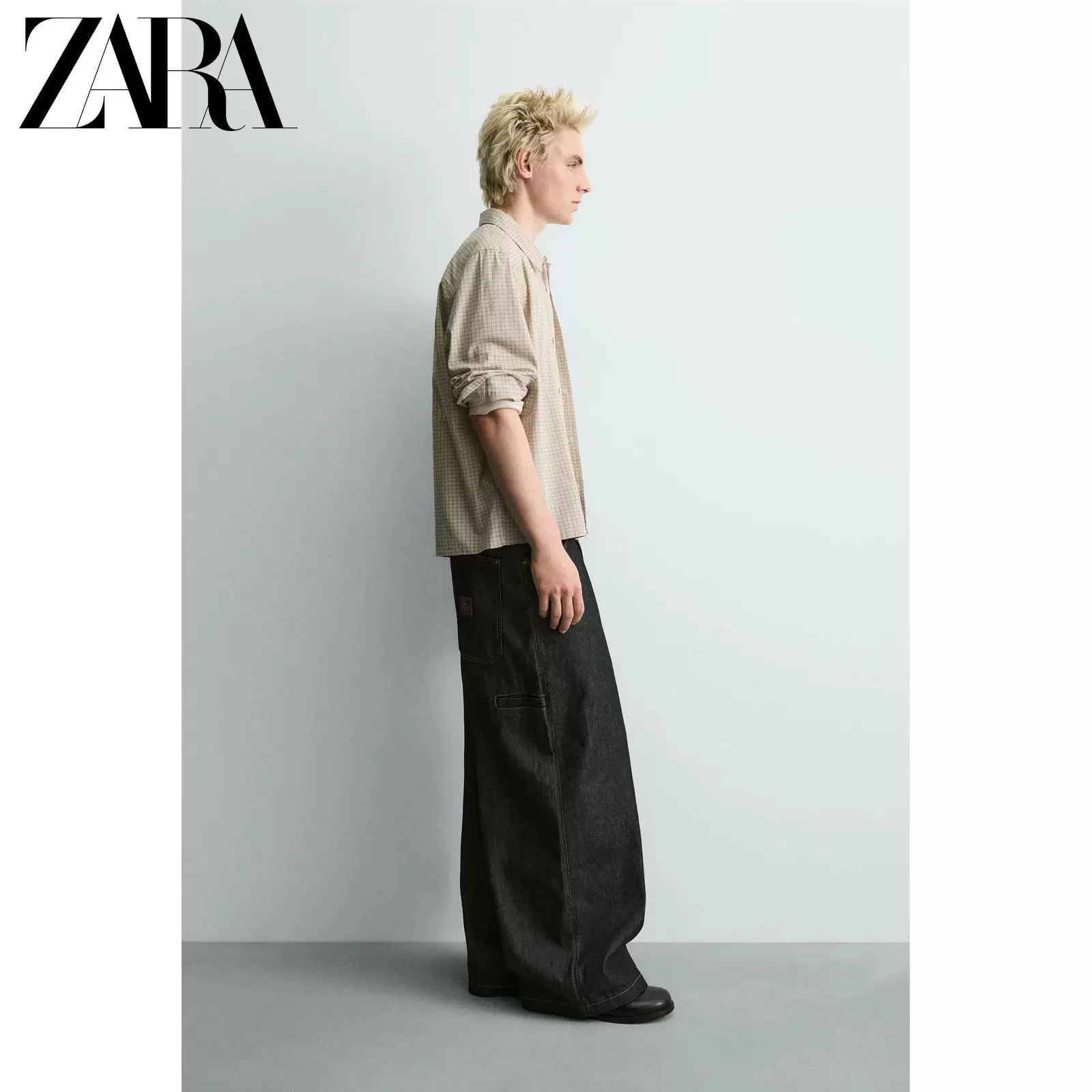 ZARA 2026 Spring and Summer New Arrivals Men's Loose Cupid Print Embroidered Plaid Shirt 1195401 712