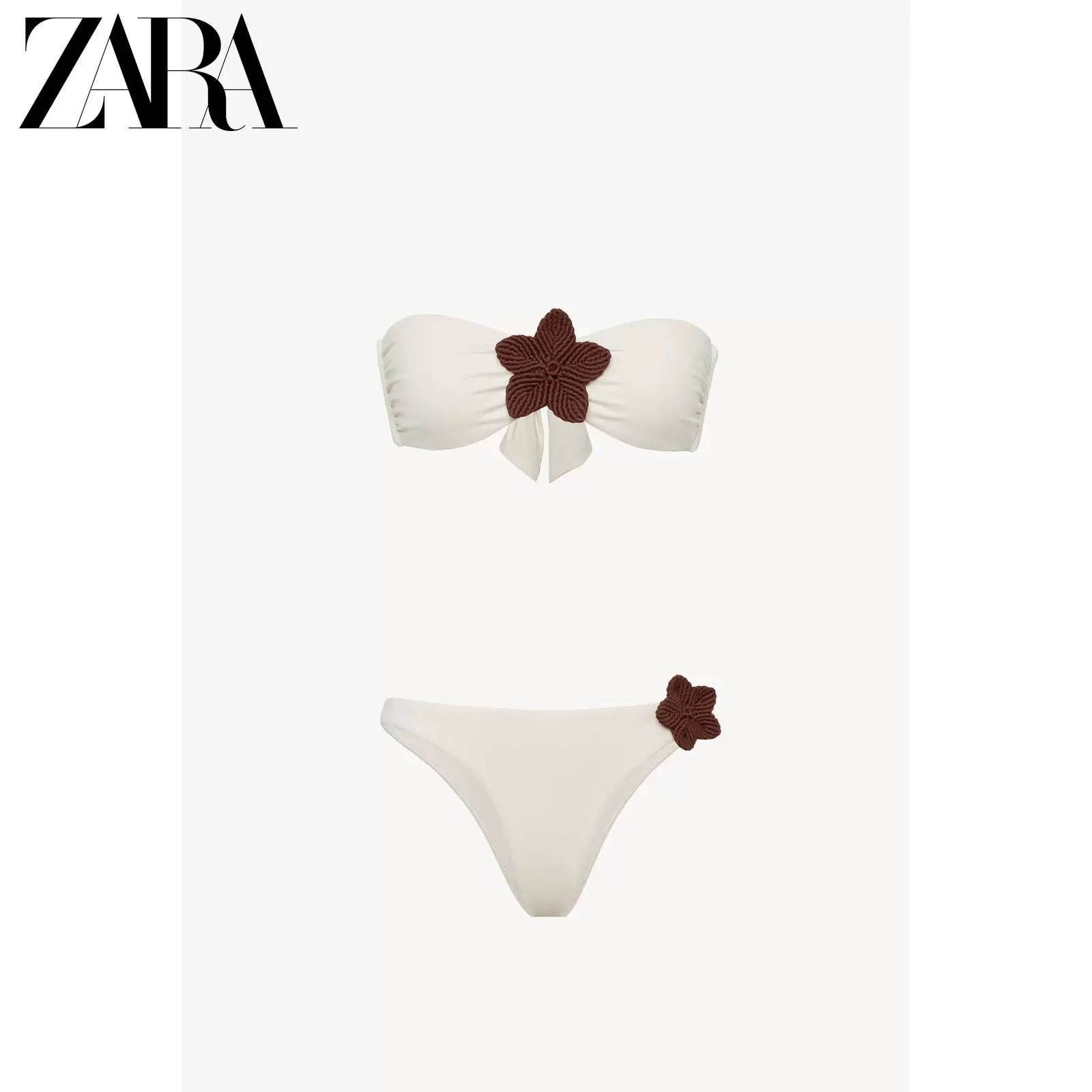 ZARA весна-лето 2026 новая коллекция женский купальник крючок цветок бандо топ 0167033 712