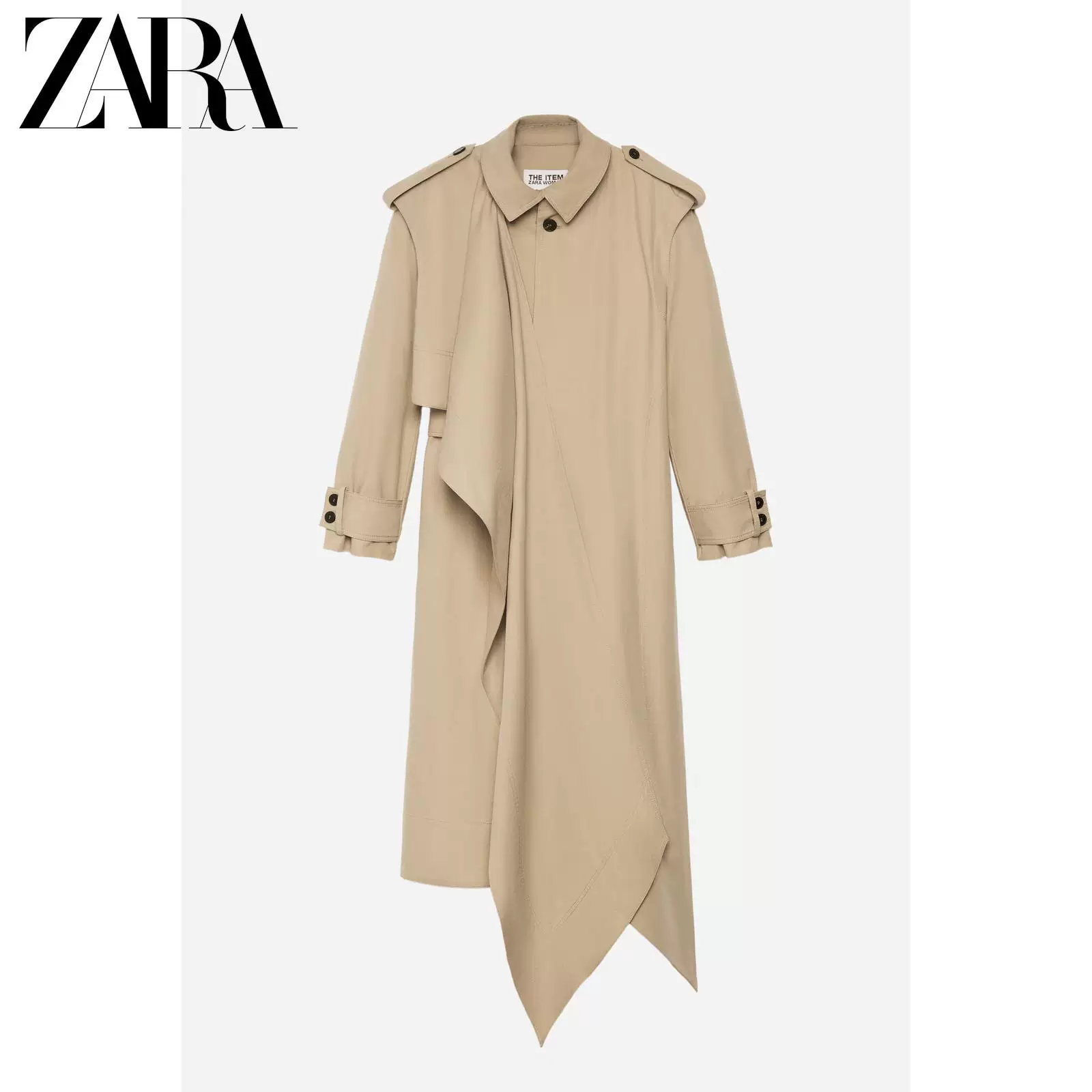 ZARA 26 весна и лето новые продукты женский ветровка с длинным рукавом, лацкан, съемный двухвостник жилет ветровик 2306136 710