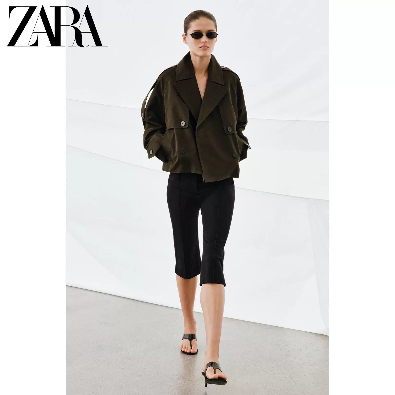 ZARA 2026 New Spring Summer Women's ZW Series Long Sleeve Lapel Short Waterproof Windbreaker 0518040 507