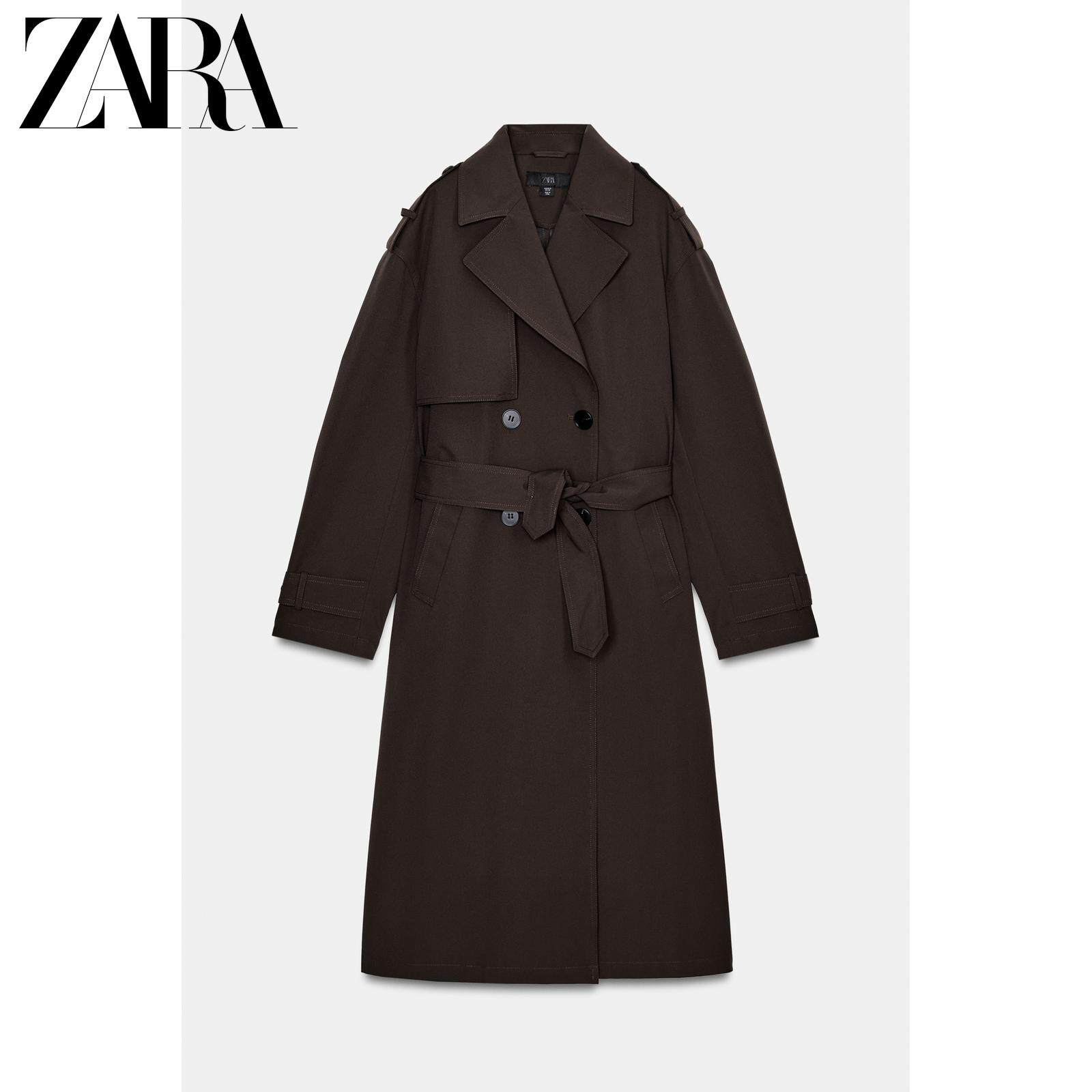 ZARA 2026 новая весна и лето Вкус женщины длинный рукав отворот длинная модель ремень водонепроницаемый ветровка 8073074 704 