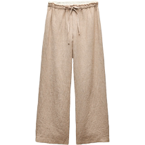 ZARA 2024 autumn new product womens ZW series 100% linen trousers 7937193 711