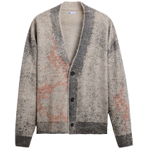 ZARA24 printemps nouveaux produits hommes personnalisé à la mode imprimé pull tricoté Cardigan décontracté 7140411 712