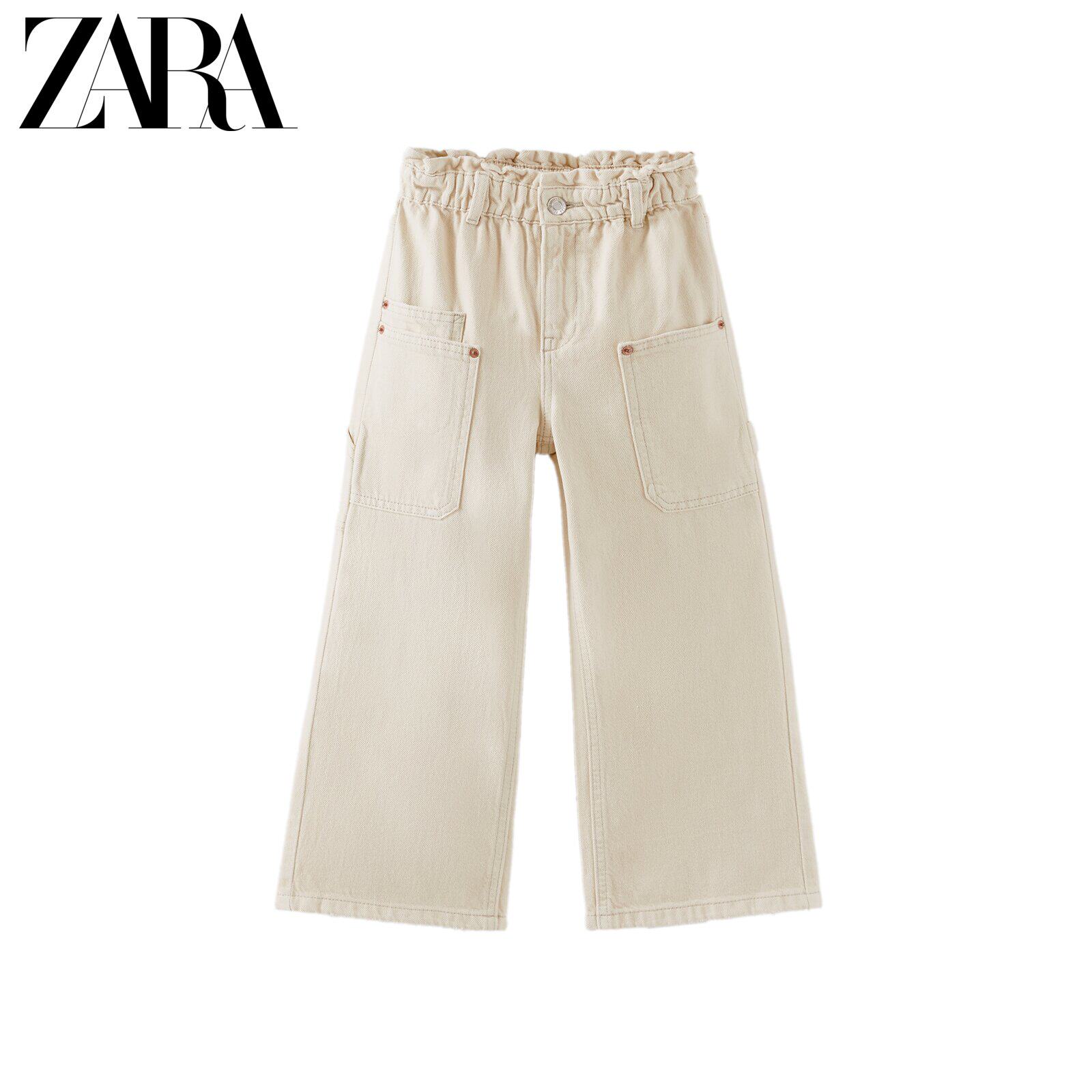 ZARA new children's clothing girl wide leg tooling jeans 4302603710