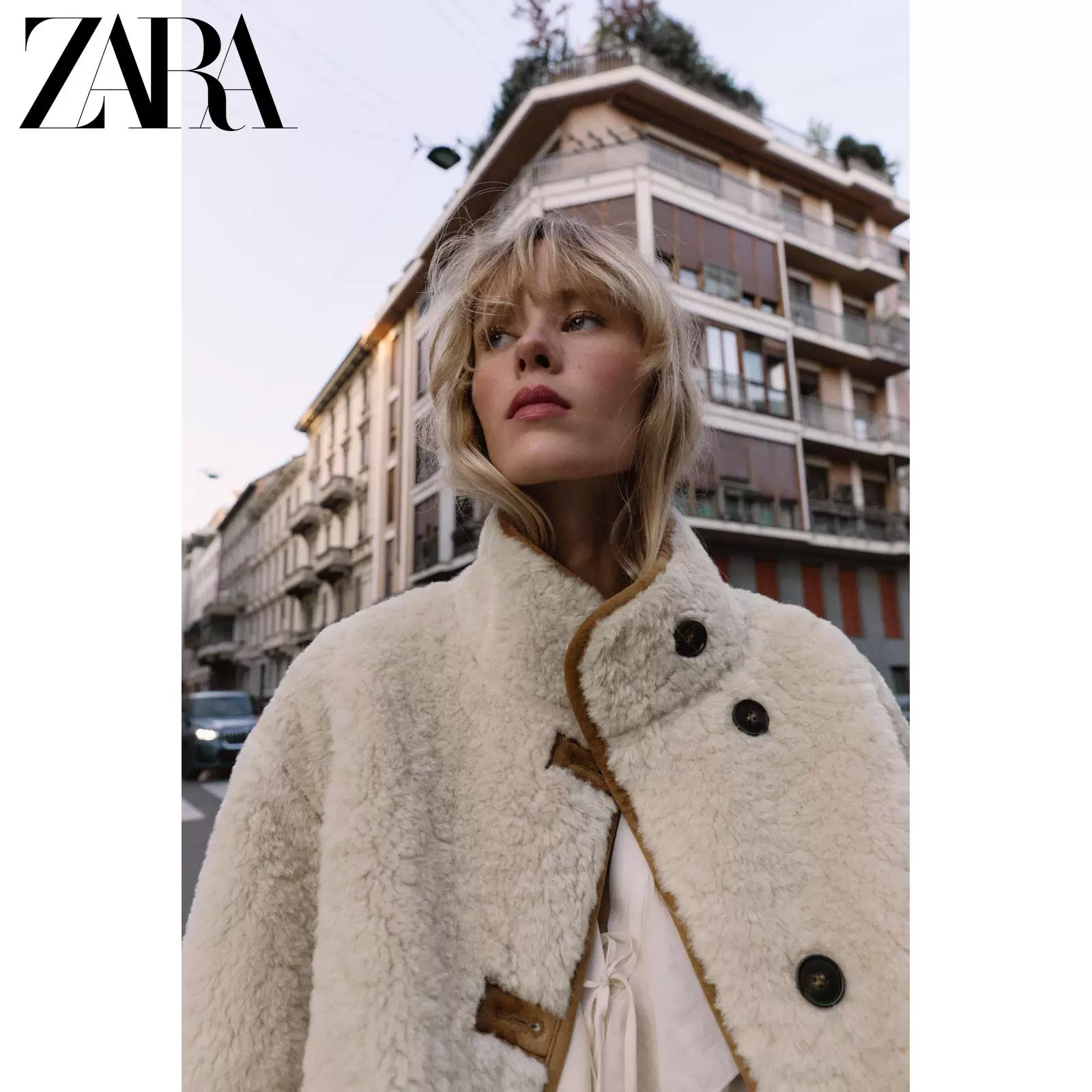 ZARA 2025 осень новое прибытие Женский стойкий воротник длинный рукав переворачиваемый куртка 6318254 704