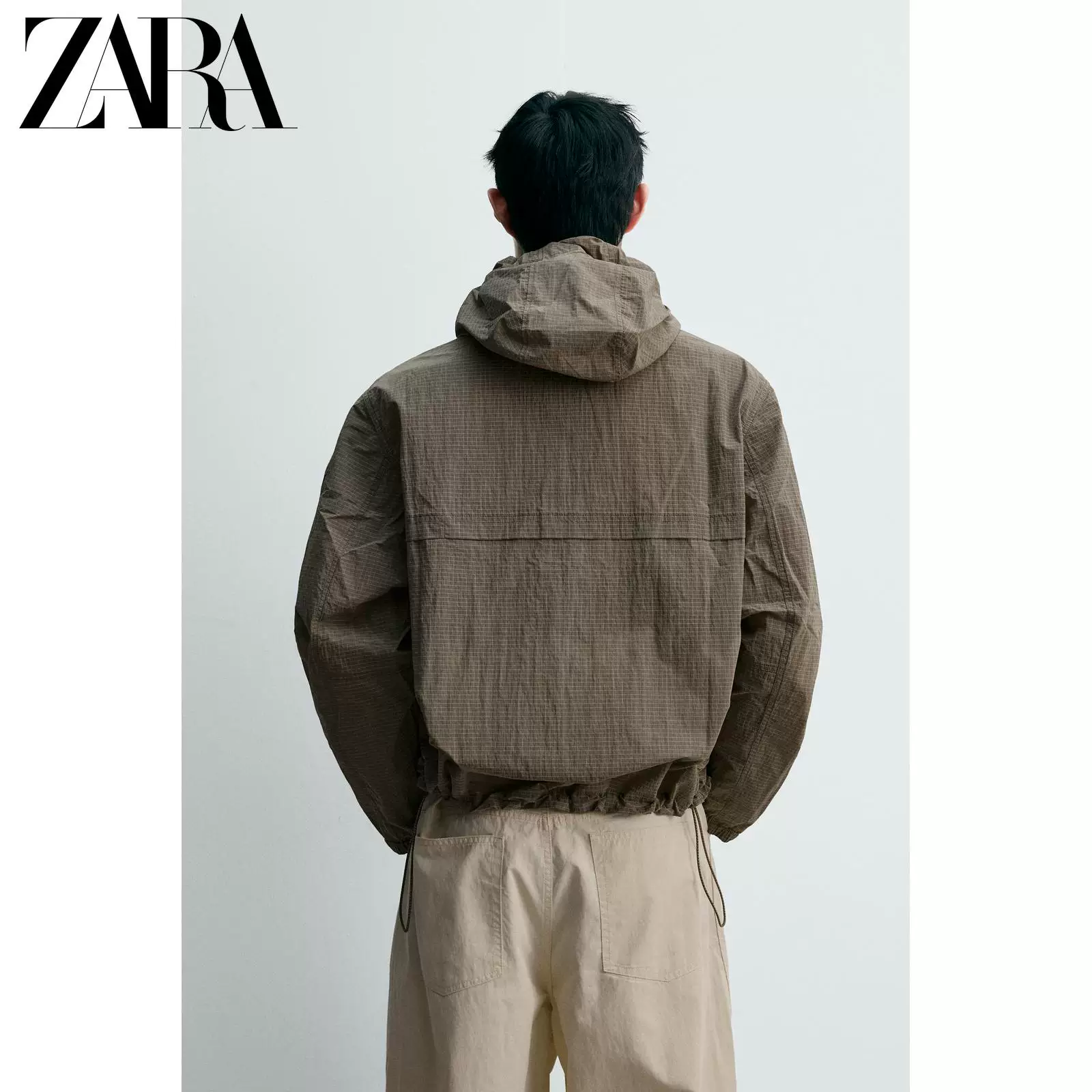 ZARA 2026 весна-лето новые поступления мужская куртка с капюшоном из ткани rip-proof техническая куртка 8281602 731