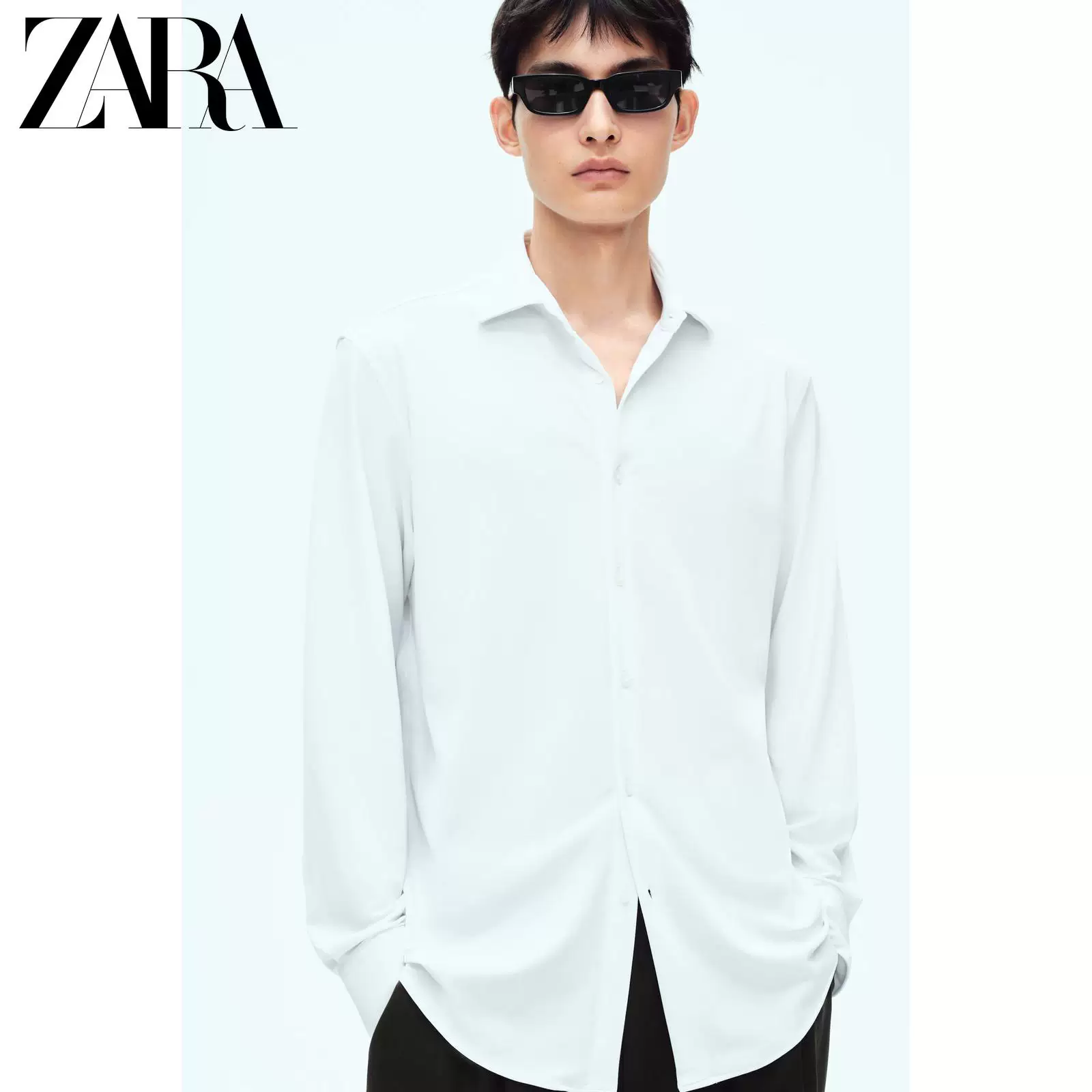 ZARA Summer multicoloured elastic shirt, slim fit
