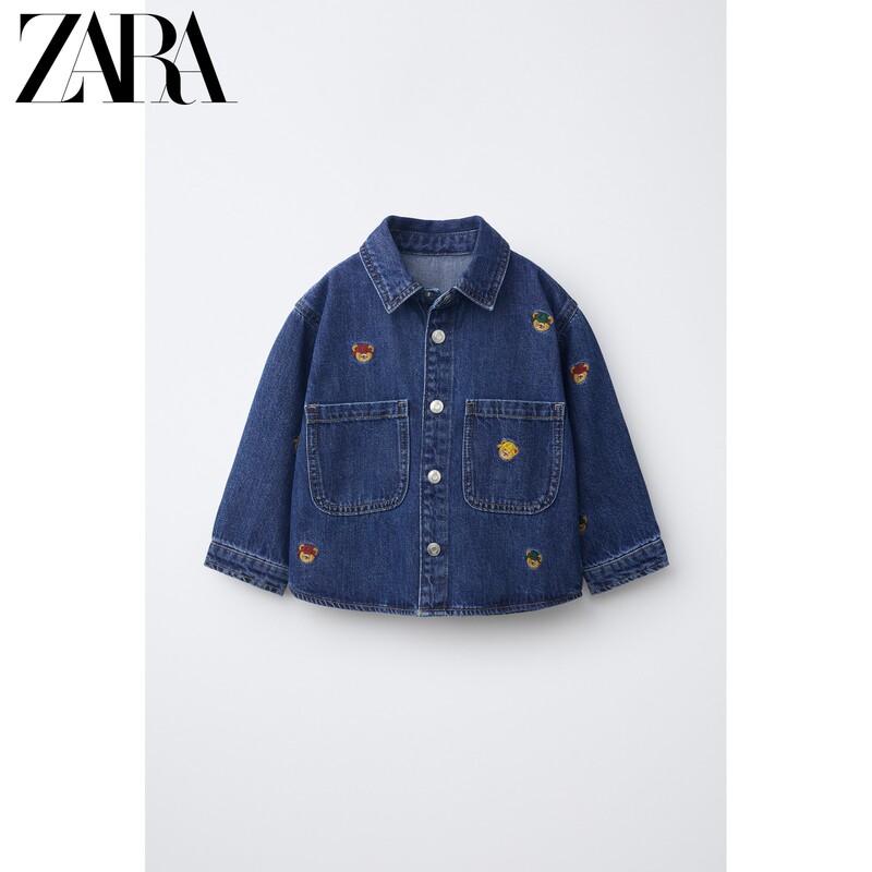 Zara2026 Autumn New Collection Baby Boys Bear Embroidered Denim Shirt Jacket 4441689 405 Zara2026 Autumn New Collection Baby Boys Bear Embroidered Denim Shirt Jacket 4441689 405