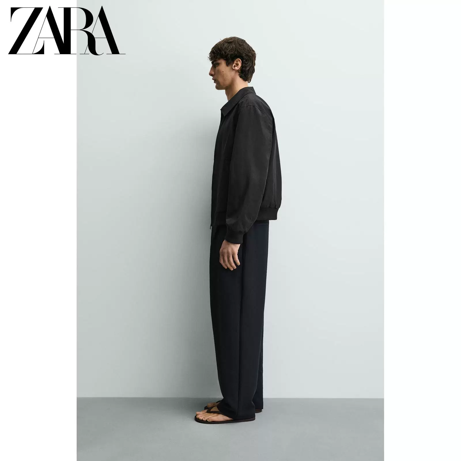ZARA 2026 весна-лето новые товары мужская гидрофобная куртка на молнии из технической ткани 3918200 800