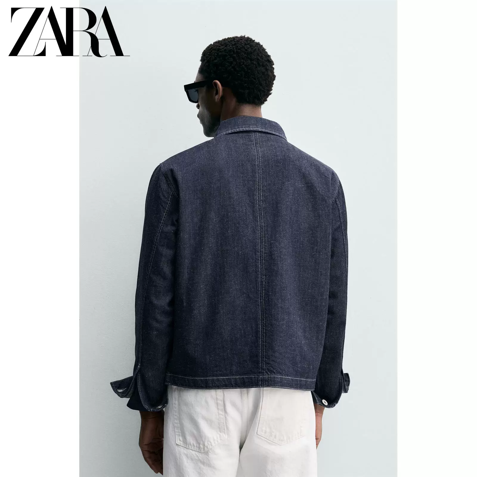 Lетняя джинсовая рубашка ZARA с молнией, свободный прямой покрой