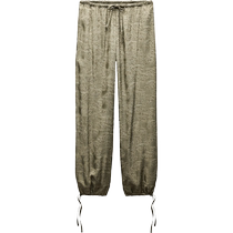 ZARA 2024 autumn new product womens ZW series jacquard tie trousers 8144148 505