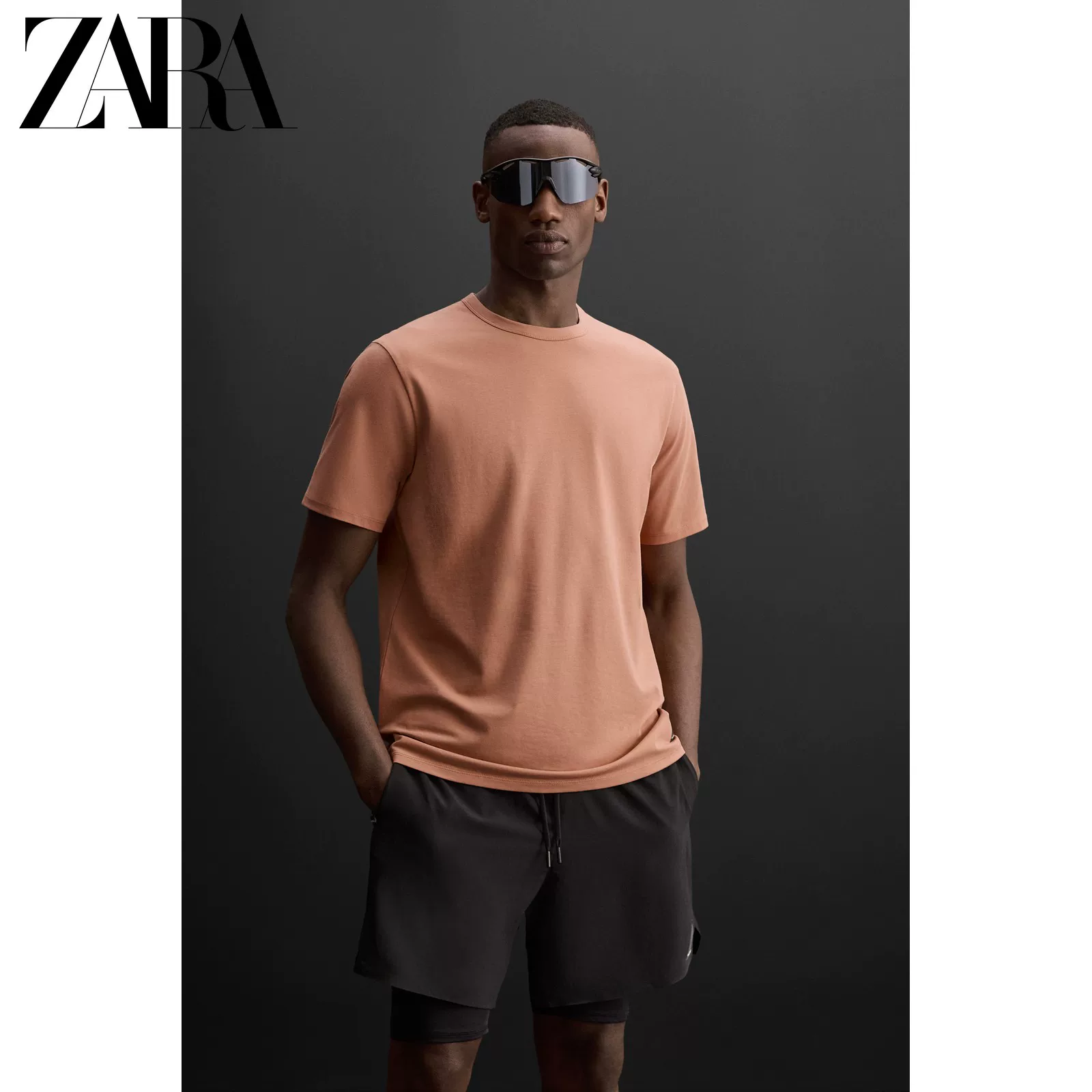 ZARA Новый продукт спортивной серии мужская многокрасочная базовая футболка для тренинга 0761400