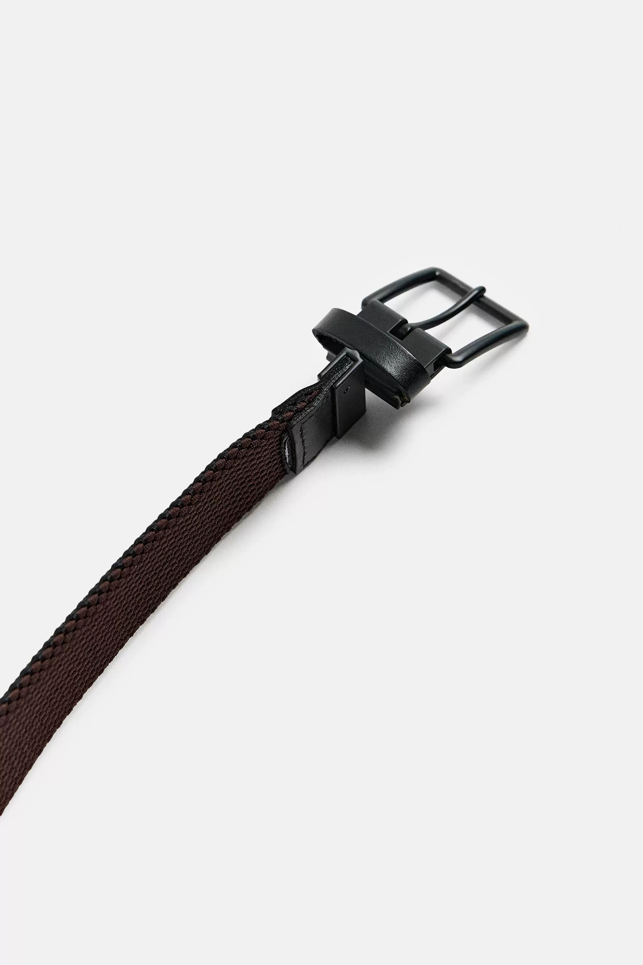 ZARA Новая мужская чёрная двусторонняя эластичная ремень 2823303 800