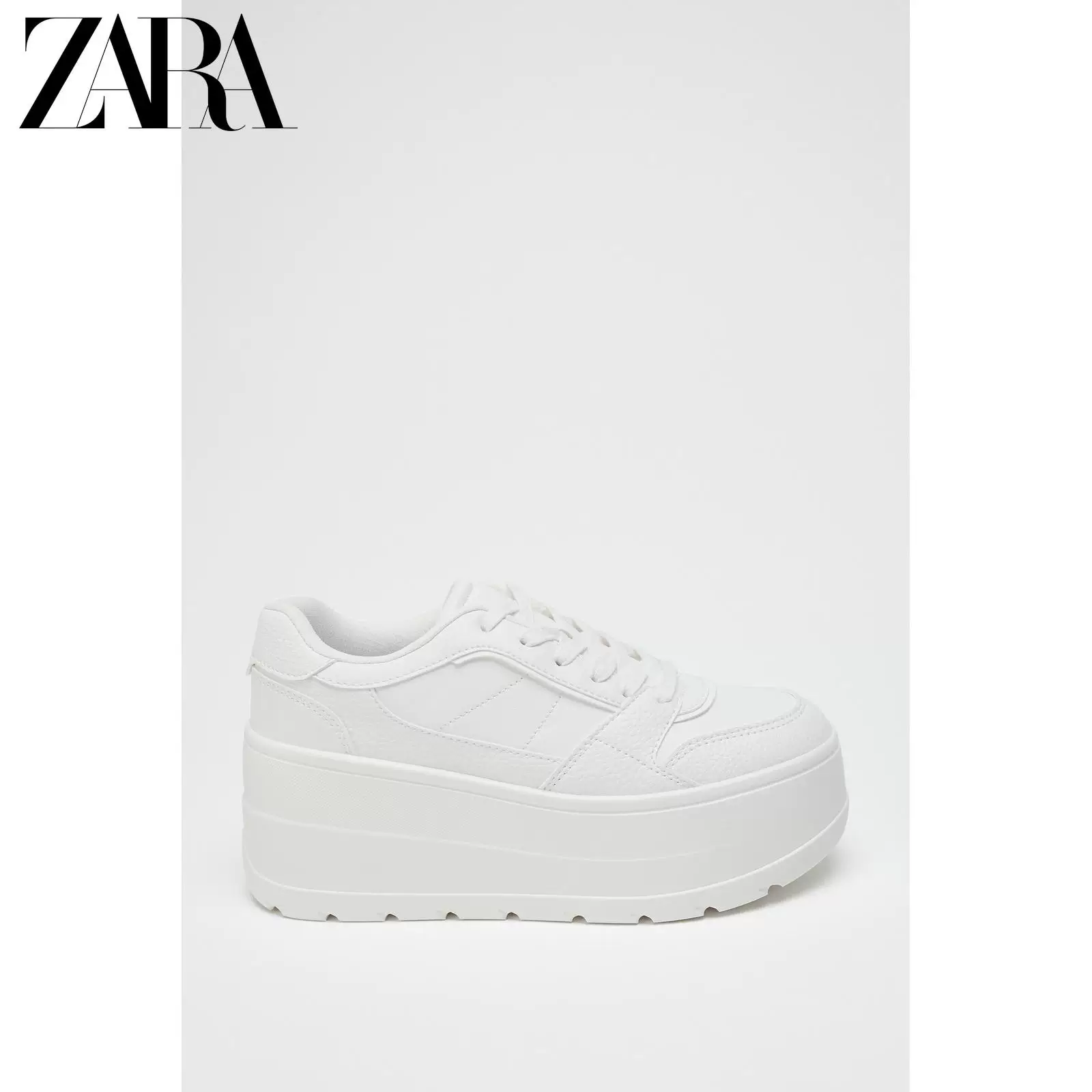 ZARA 2025 летние новинки женская обувь белая водонепроницаемая резиновая подошва спортивная белая обувь 5801610 001