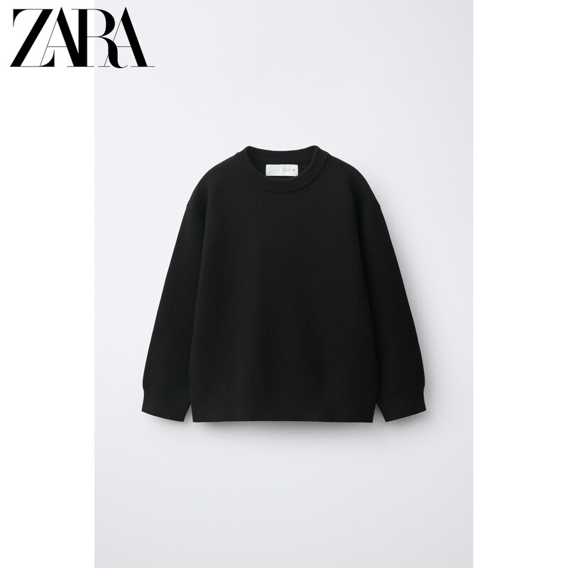 Zara2026 Autumn New Collection Children's Clothing Boys' Round Neck Solid Color Knitted Sweater 5536720 800