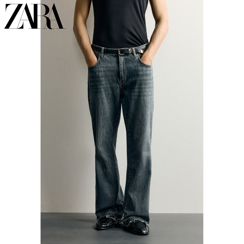 Zara2026 Early Autumn New Products Men's Clothing Retro Slim-Fit Cotton Flared Jeans 5359333 445 Zara2026 Early Autumn New Products Men's Clothing Retro Slim-Fit Cotton Flared Jeans 5359333 445